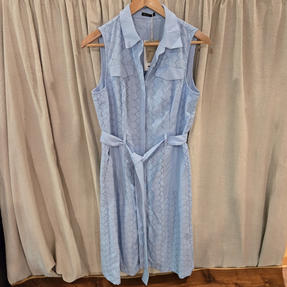 MOTF Light Blue Sleeveless Midi Dress
